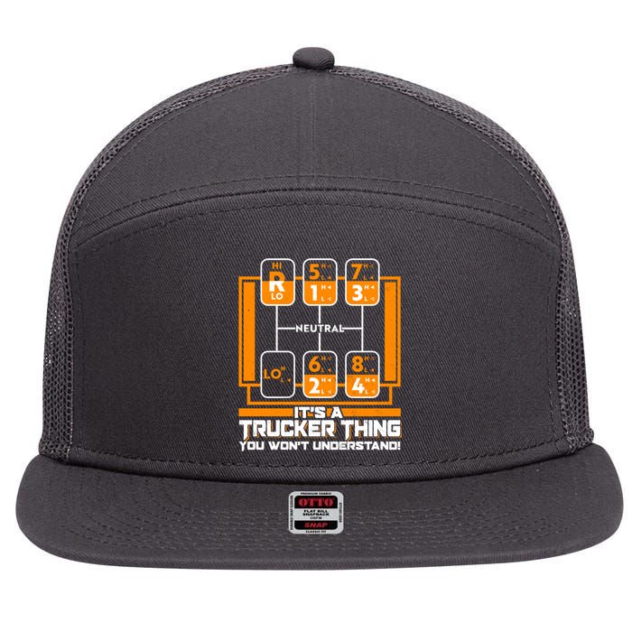 Funny Cool It's A Trucker Thing You Won't Understand 18 Speed Shift 7 Panel Mesh Trucker Snapback Hat