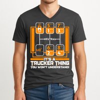 Funny Cool It's A Trucker Thing You Won't Understand 18 Speed Shift V-Neck T-Shirt