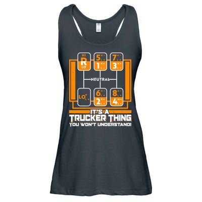Funny Cool It's A Trucker Thing You Won't Understand 18 Speed Shift Ladies Essential Flowy Tank