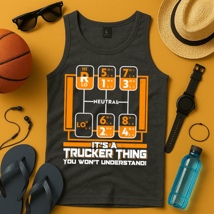 Funny Cool It's A Trucker Thing You Won't Understand 18 Speed Shift Tank Top