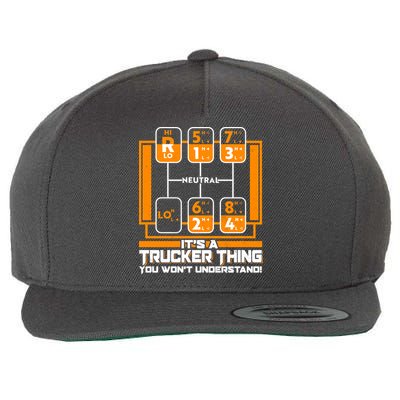 Funny Cool It's A Trucker Thing You Won't Understand 18 Speed Shift Wool Snapback Cap