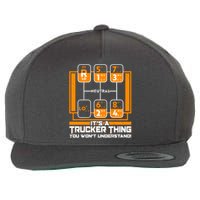 Funny Cool It's A Trucker Thing You Won't Understand 18 Speed Shift Wool Snapback Cap