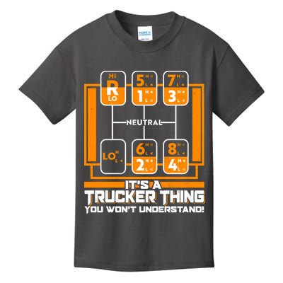 Funny Cool It's A Trucker Thing You Won't Understand 18 Speed Shift Kids T-Shirt