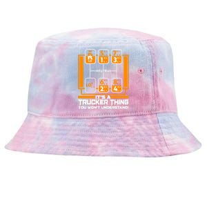 Funny Cool It's A Trucker Thing You Won't Understand 18 Speed Shift Tie-Dyed Bucket Hat