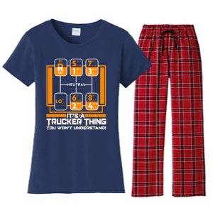 Funny Cool It's A Trucker Thing You Won't Understand 18 Speed Shift Women's Flannel Pajama Set