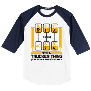 Funny Cool It's A Trucker Thing You Won't Understand 18 Speed Shift Baseball Sleeve Shirt