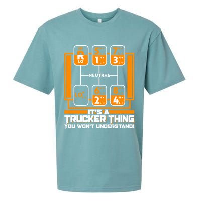 Funny Cool It's A Trucker Thing You Won't Understand 18 Speed Shift Sueded Cloud Jersey T-Shirt