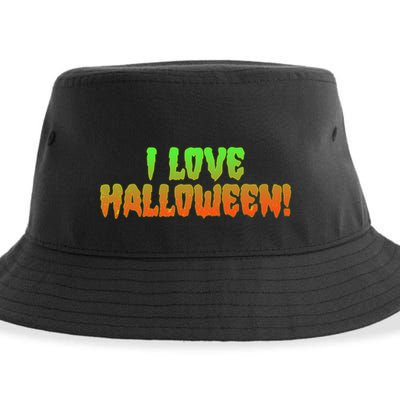Funny Creepy I Love Halloween Sustainable Bucket Hat