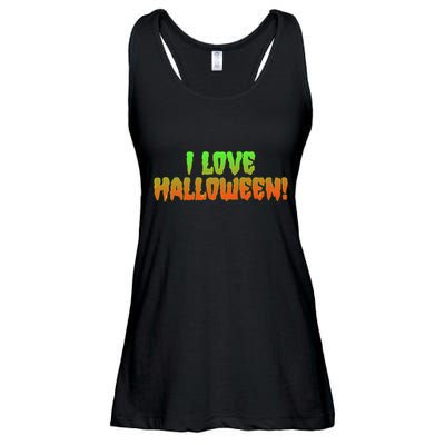 Funny Creepy I Love Halloween Ladies Essential Flowy Tank