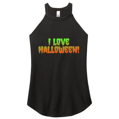 Funny Creepy I Love Halloween Women's Perfect Tri Rocker Tank