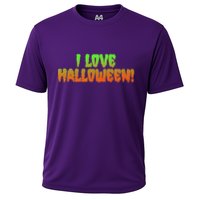Funny Creepy I Love Halloween Cooling Performance Crew T-Shirt