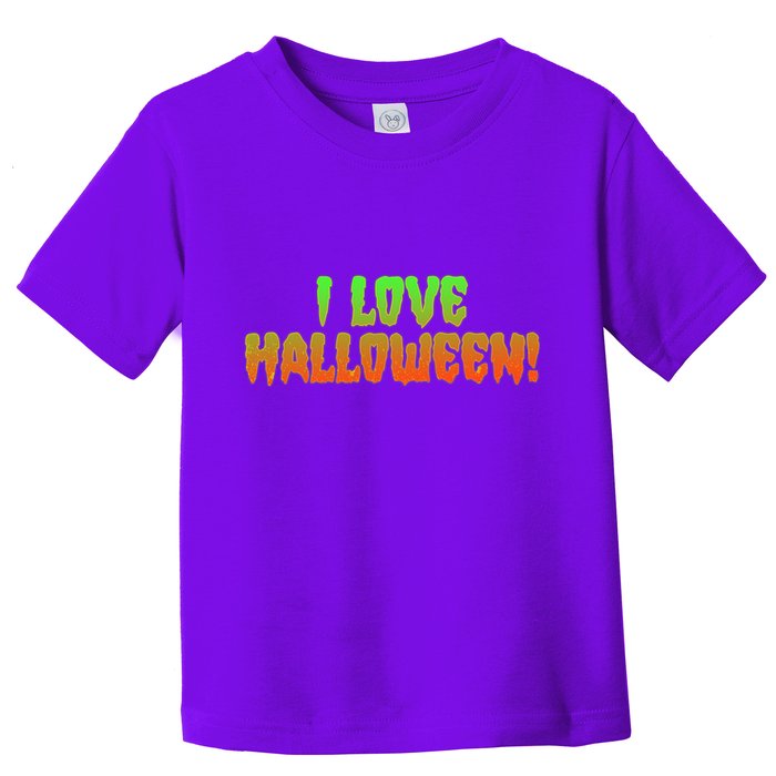 Funny Creepy I Love Halloween Toddler T-Shirt