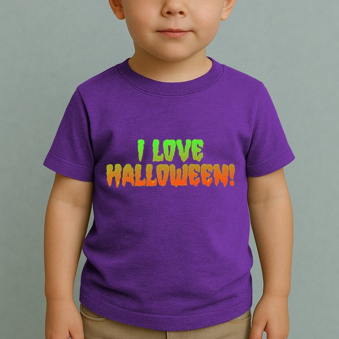 Funny Creepy I Love Halloween Toddler T-Shirt