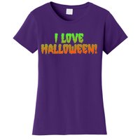 Funny Creepy I Love Halloween Women's T-Shirt