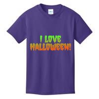 Funny Creepy I Love Halloween Kids T-Shirt