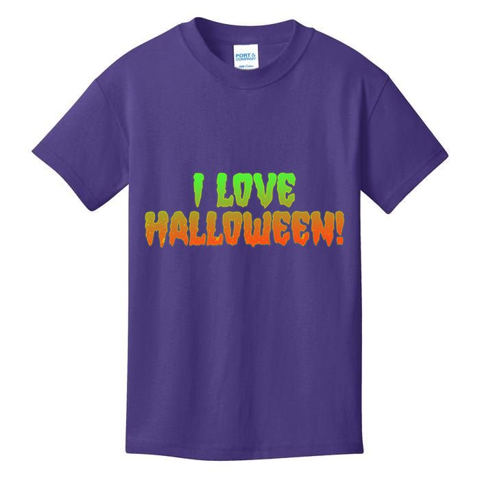 Funny Creepy I Love Halloween Kids T-Shirt