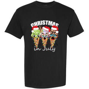 Funny Christmas in July Summer Icecream Garment-Dyed Heavyweight T-Shirt