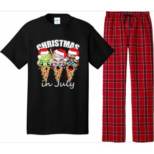 Funny Christmas in July Summer Icecream Pajama Set