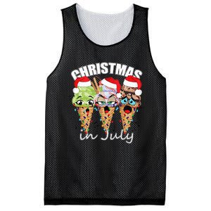 Funny Christmas in July Summer Icecream Mesh Reversible Basketball Jersey Tank