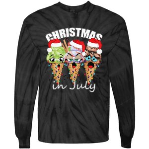 Funny Christmas in July Summer Icecream Tie-Dye Long Sleeve Shirt