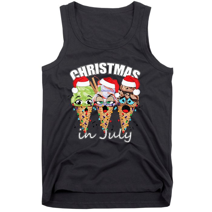 Funny Christmas in July Summer Icecream Tank Top