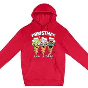 Funny Christmas in July Summer Icecream Premium Pullover Hoodie