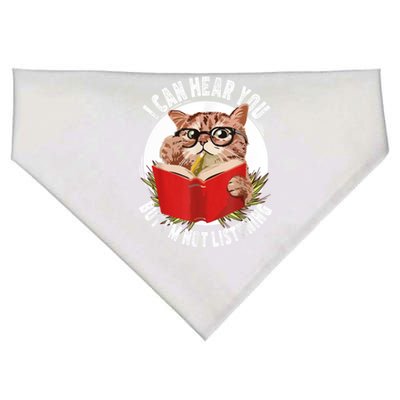 Funny Cat I Can Hear You But Im Listening USA-Made Doggie Bandana