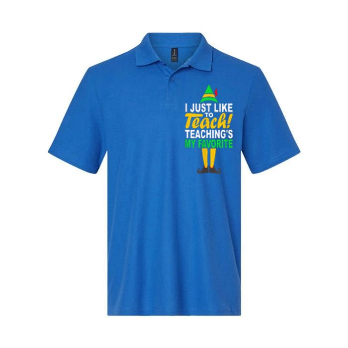 Funny Christmas I Just Like To Teach Teachings My Favorite Softstyle Adult Sport Polo