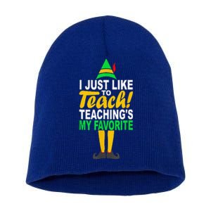 Funny Christmas I Just Like To Teach Teachings My Favorite Short Acrylic Beanie