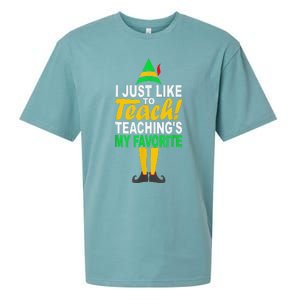 Funny Christmas I Just Like To Teach Teachings My Favorite Sueded Cloud Jersey T-Shirt