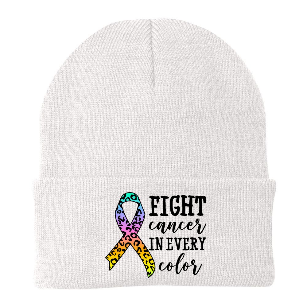 Fight Cancer In Every Color Ribbon Beanie