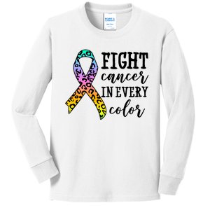 Fight Cancer In Every Color Ribbon Kids Long Sleeve Shirt