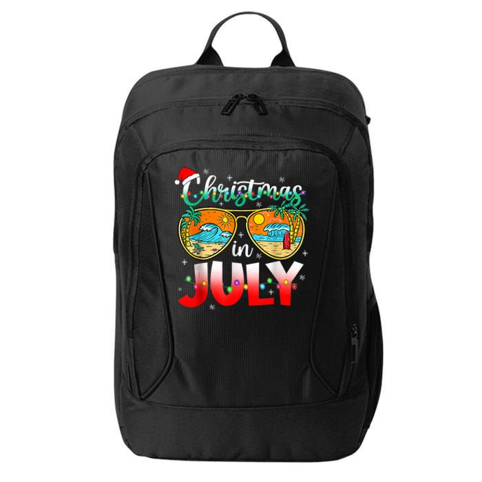 Funny Christmas In July Summer Vacation Beach Sunglasses City Backpack