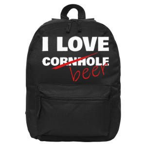 Funny Cornhole I Love Cornhole Beer Cornhole 16 in Basic Backpack