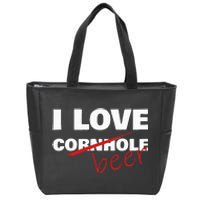 Funny Cornhole I Love Cornhole Beer Cornhole Zip Tote Bag