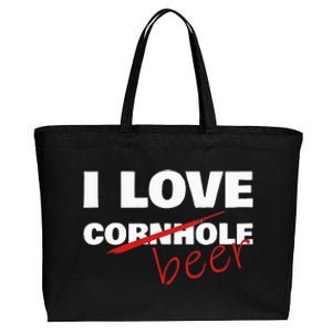 Funny Cornhole I Love Cornhole Beer Cornhole Cotton Canvas Jumbo Tote