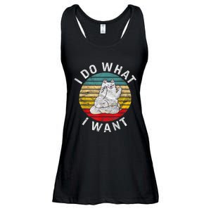 Funny Cat I Do What I Want Middle Finger Kitty Flip He Bird Ladies Essential Flowy Tank