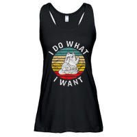 Funny Cat I Do What I Want Middle Finger Kitty Flip He Bird Ladies Essential Flowy Tank