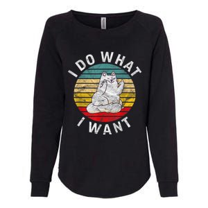 Funny Cat I Do What I Want Middle Finger Kitty Flip He Bird Womens California Wash Sweatshirt