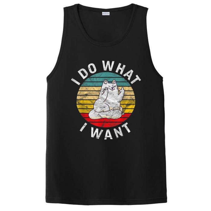 Funny Cat I Do What I Want Middle Finger Kitty Flip He Bird PosiCharge Competitor Tank