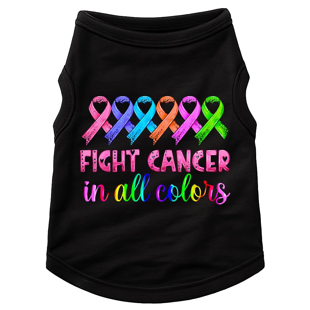 Fight Cancer In All Color Feather Breast Cancer Awareness Doggie Tank