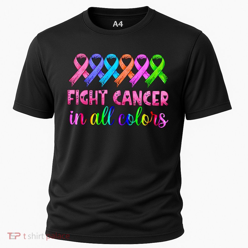 Fight Cancer In All Color Feather Breast Cancer Awareness Performance Shirt
