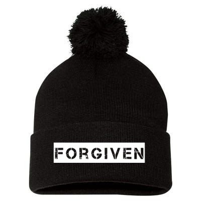 Forgiven Christian Inspirational Design For Women Pom Pom 12in Knit Beanie