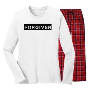 Forgiven Christian Inspirational Design For Women Women's Long Sleeve Flannel Pajama Set 