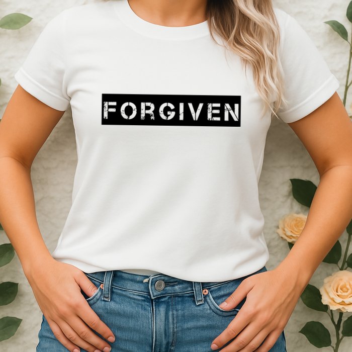 Forgiven Christian Inspirational Design For Women Womens T-Shirt