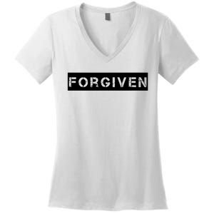 Forgiven Christian Inspirational Design For Women Women's V-Neck T-Shirt