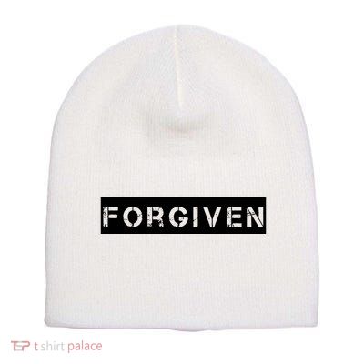 Forgiven Christian Inspirational Design For Women Short Acrylic Beanie