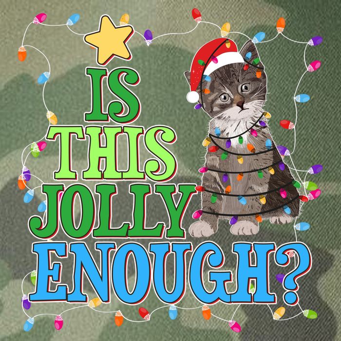 Funny Christmas Is This Jolly Enough Tangled Lights Cat Legacy Tie Dye Trucker Hat