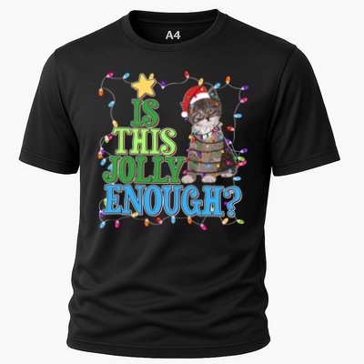 Funny Christmas Is This Jolly Enough Tangled Lights Cat Performance Shirt