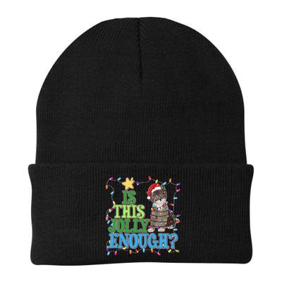 Funny Christmas Is This Jolly Enough Tangled Lights Cat Beanie